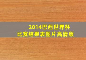 2014巴西世界杯比赛结果表图片高清版