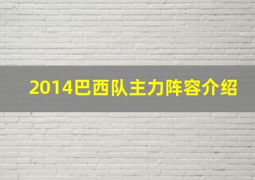 2014巴西队主力阵容介绍