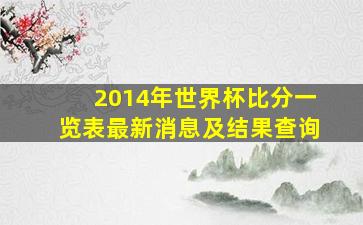 2014年世界杯比分一览表最新消息及结果查询