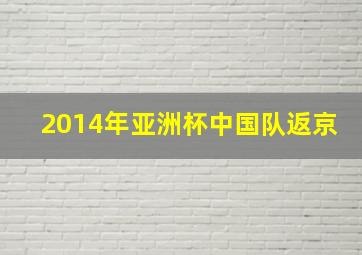 2014年亚洲杯中国队返京