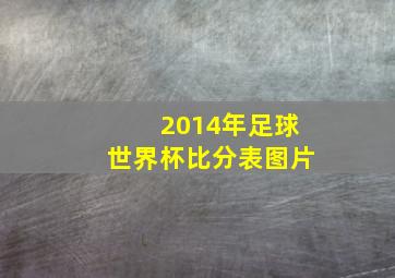 2014年足球世界杯比分表图片