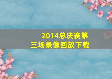 2014总决赛第三场录像回放下载