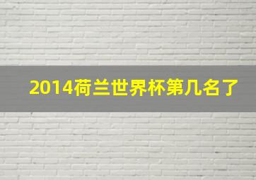 2014荷兰世界杯第几名了