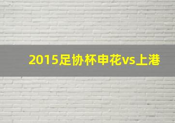 2015足协杯申花vs上港