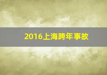 2016上海跨年事故