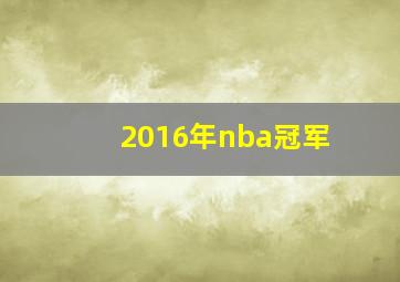 2016年nba冠军