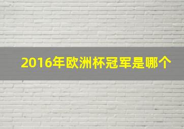 2016年欧洲杯冠军是哪个