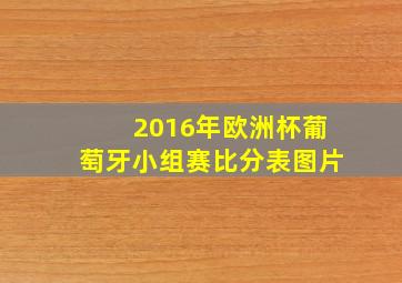 2016年欧洲杯葡萄牙小组赛比分表图片