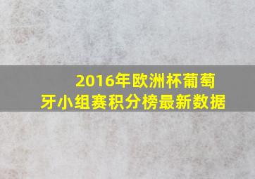 2016年欧洲杯葡萄牙小组赛积分榜最新数据