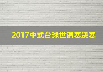 2017中式台球世锦赛决赛