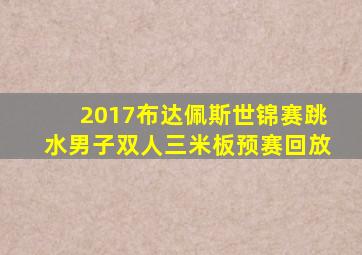 2017布达佩斯世锦赛跳水男子双人三米板预赛回放