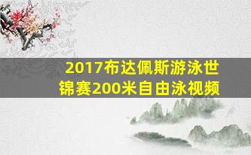 2017布达佩斯游泳世锦赛200米自由泳视频