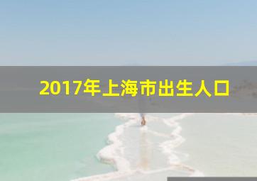 2017年上海市出生人口