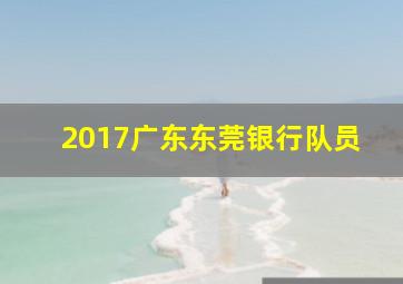 2017广东东莞银行队员