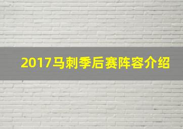 2017马刺季后赛阵容介绍