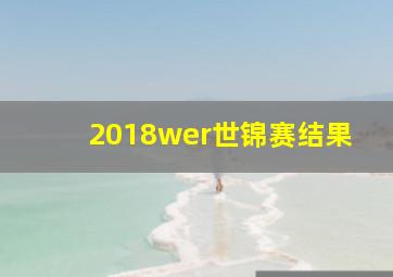 2018wer世锦赛结果