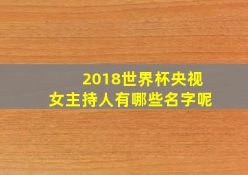 2018世界杯央视女主持人有哪些名字呢