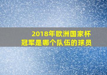 2018年欧洲国家杯冠军是哪个队伍的球员