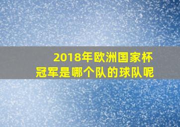 2018年欧洲国家杯冠军是哪个队的球队呢