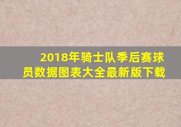 2018年骑士队季后赛球员数据图表大全最新版下载