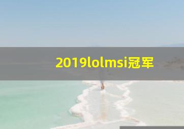 2019lolmsi冠军