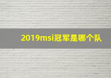 2019msi冠军是哪个队