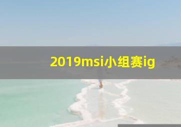 2019msi小组赛ig