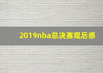 2019nba总决赛观后感