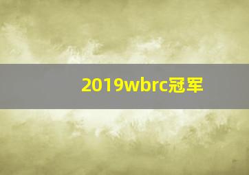 2019wbrc冠军