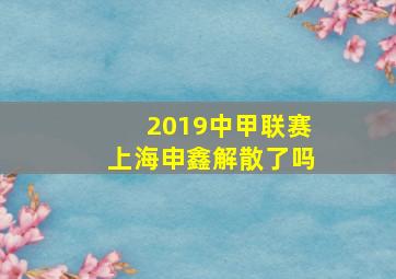 2019中甲联赛上海申鑫解散了吗