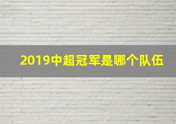 2019中超冠军是哪个队伍