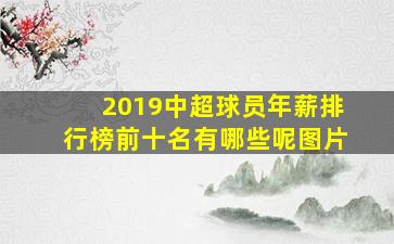 2019中超球员年薪排行榜前十名有哪些呢图片