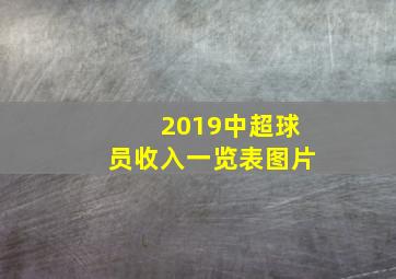 2019中超球员收入一览表图片