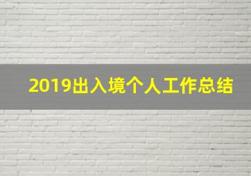 2019出入境个人工作总结