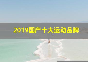 2019国产十大运动品牌