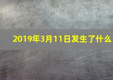 2019年3月11日发生了什么