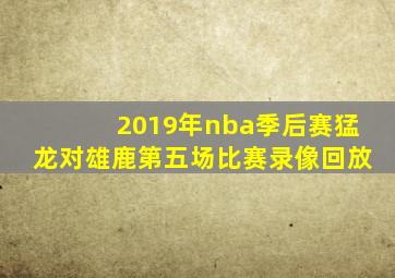 2019年nba季后赛猛龙对雄鹿第五场比赛录像回放