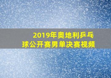 2019年奥地利乒乓球公开赛男单决赛视频