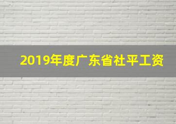 2019年度广东省社平工资