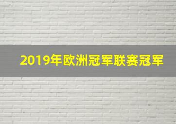 2019年欧洲冠军联赛冠军