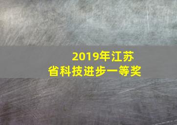 2019年江苏省科技进步一等奖