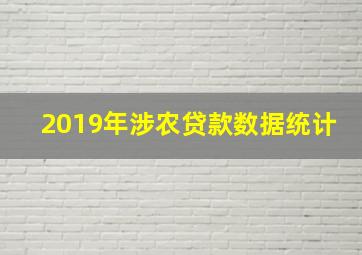 2019年涉农贷款数据统计