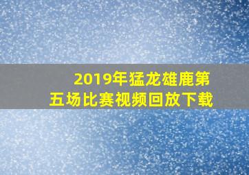 2019年猛龙雄鹿第五场比赛视频回放下载