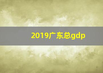 2019广东总gdp