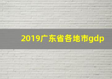 2019广东省各地市gdp