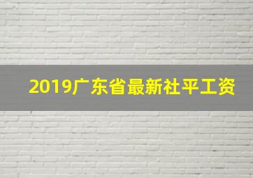 2019广东省最新社平工资