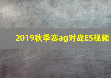 2019秋季赛ag对战ES视频