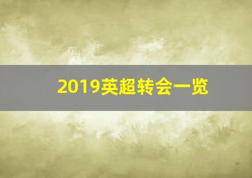 2019英超转会一览