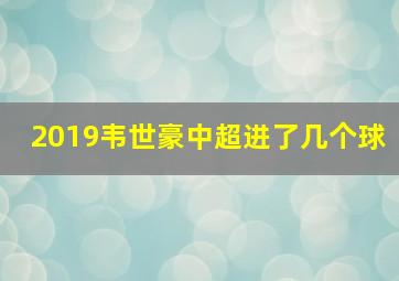 2019韦世豪中超进了几个球