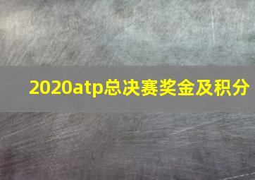 2020atp总决赛奖金及积分